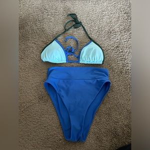 Aerie bikini swim set. Triangle top, high waisted cheeky bottom